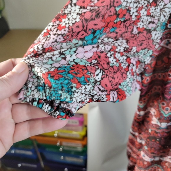 Womans Lane Bryant Scoop neck 6 button SS Boho Top Size 22/24 - Picture 4 of 7